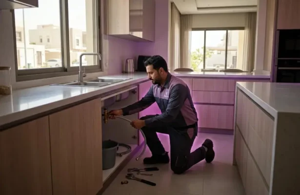 تکنسین تأسیسات ما در حال ارائه خدمات تأسیسات ساختمان در مشهد